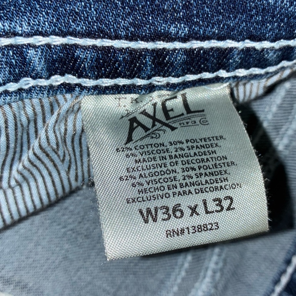 NWOT Men's TK Axel Nantckt Slim Bootcut Denim Jeans Size 36x32 - Picture 14 of 16
